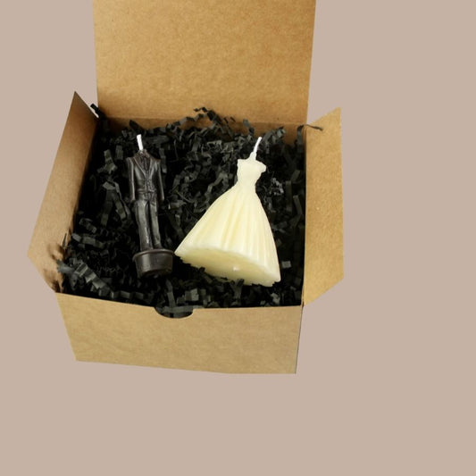 Bride and Groom Candle Cake Toppers-Box Builder Item-Wicksburgh-KINSHIP GIFT