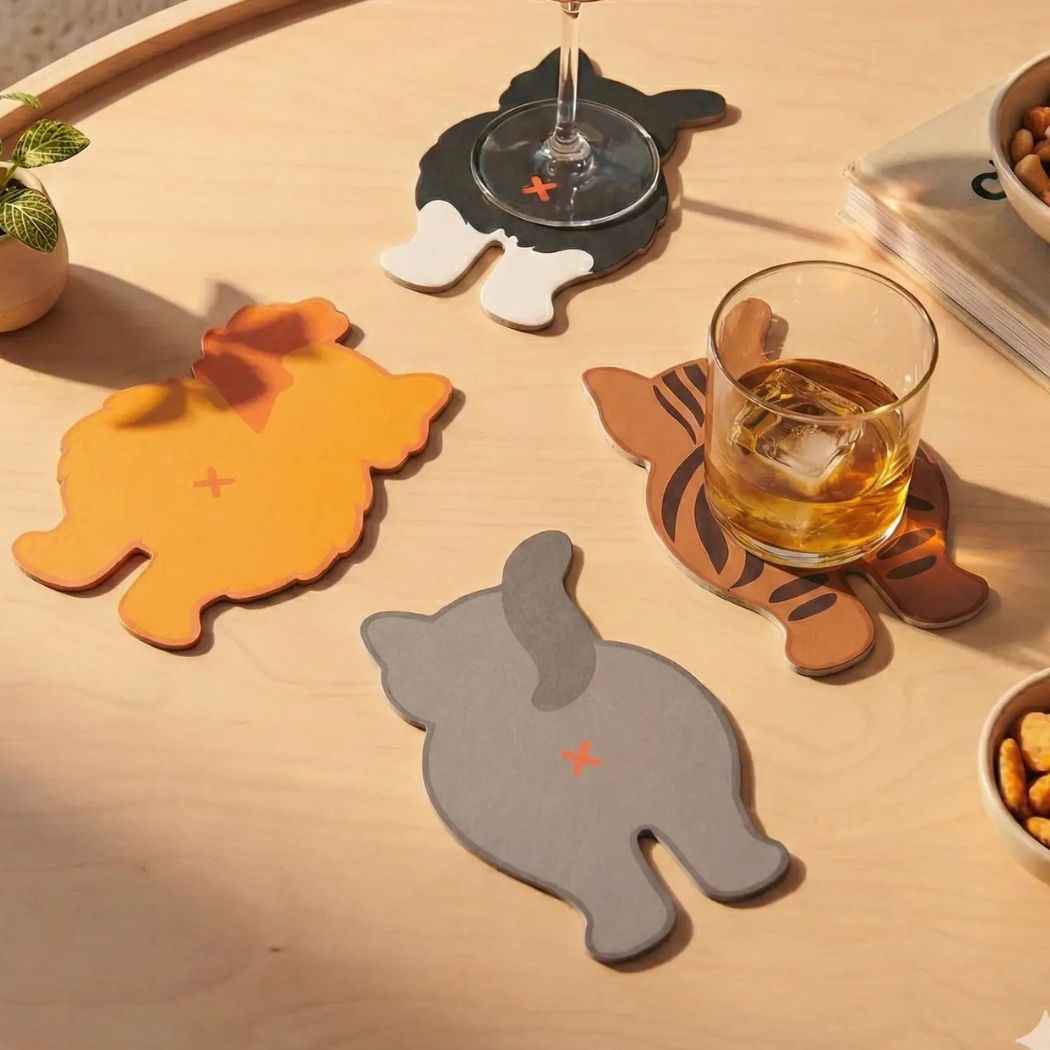 Cat Bum Coasters