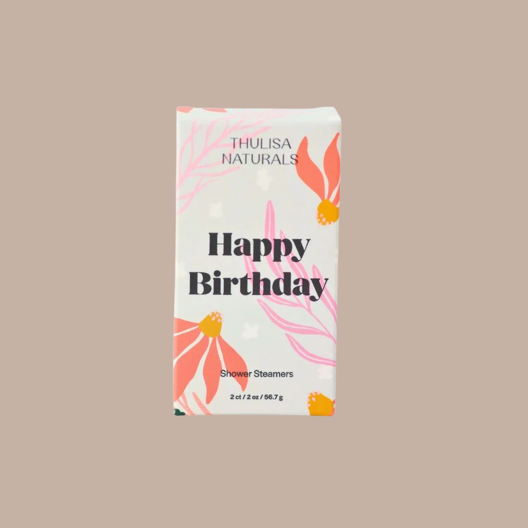 Lavender Geranium Shower Steamers - 2 Pack Happy Birthday-Box Builder Item-Thulisa Naturals-KINSHIP GIFT