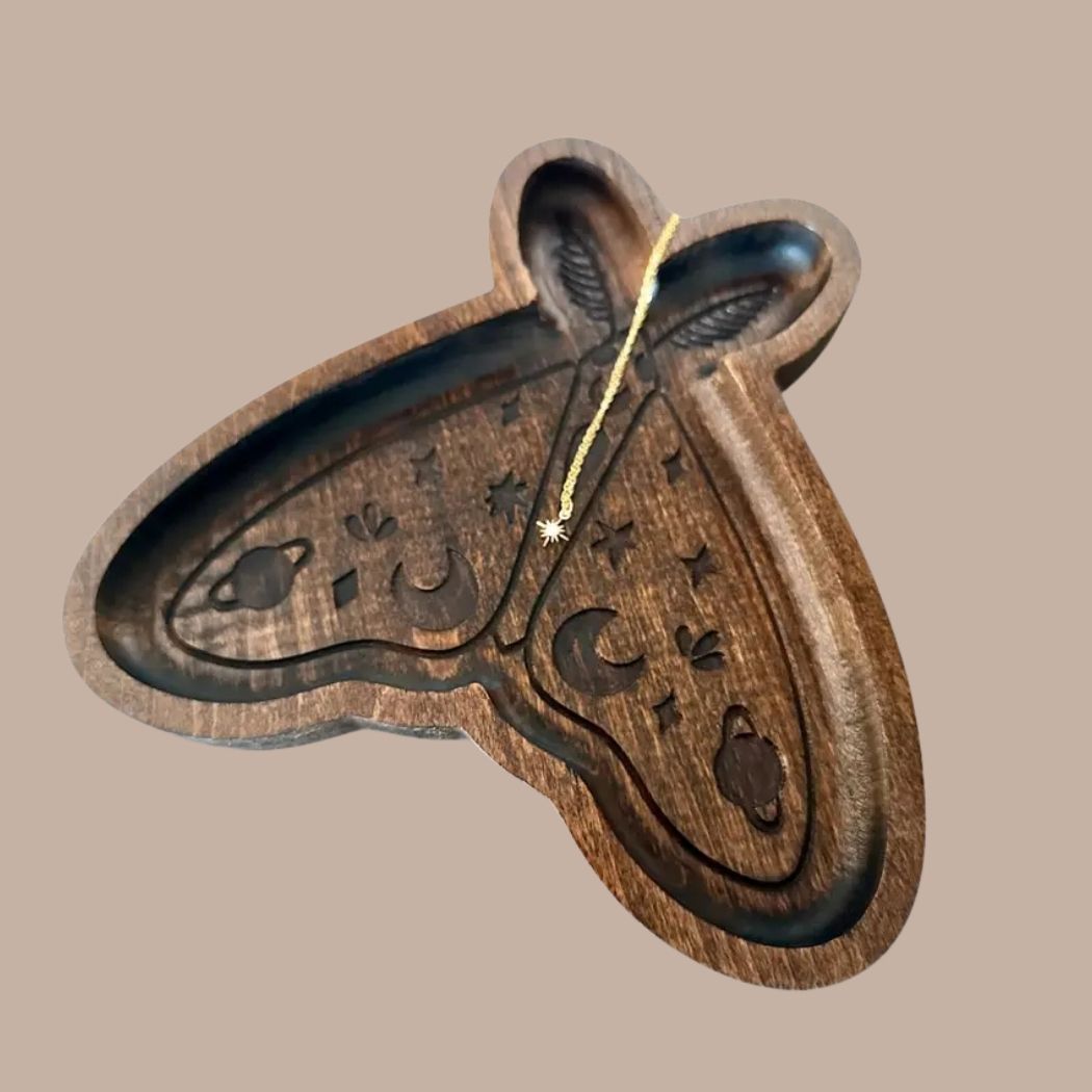 Moth Hardwood Key Tray