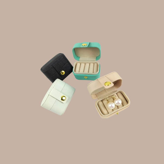 Portable Mini Ring Storage Box (Light Pink Vegan Leather)