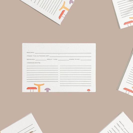 Mushroom Letterpress Recipe Cards-Box Builder Item-Gingerly Press-KINSHIP GIFT