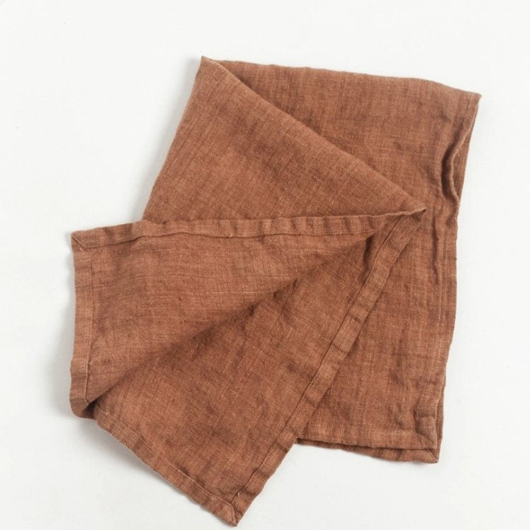 Stone Washed Linen Tea Towel-Creative Women-Terra Cotta-KINSHIP GIFT
