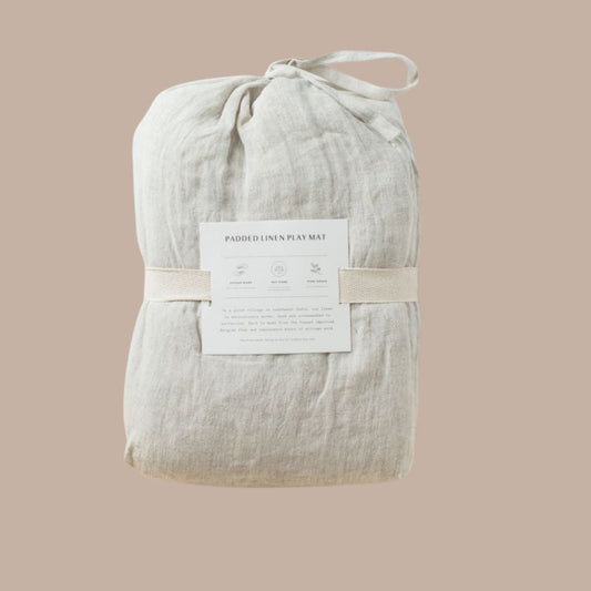 Stone Washed Linen Quilted Play Mat