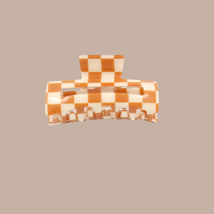 Checkered Hair Claw Clip