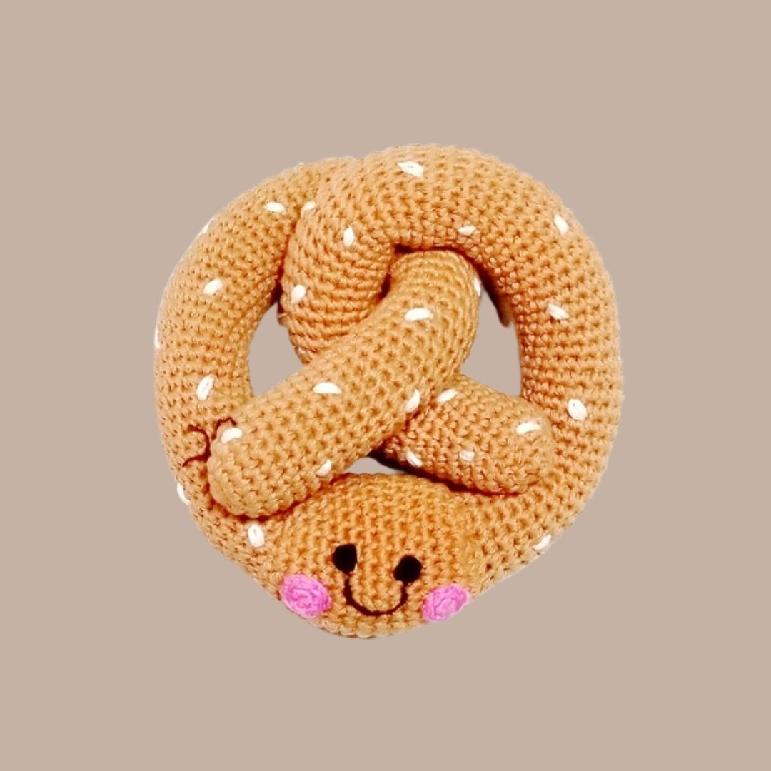 Pretend Play Food Rattle - Soft Pretzel-Box Builder Item-Pebble-KINSHIP GIFT