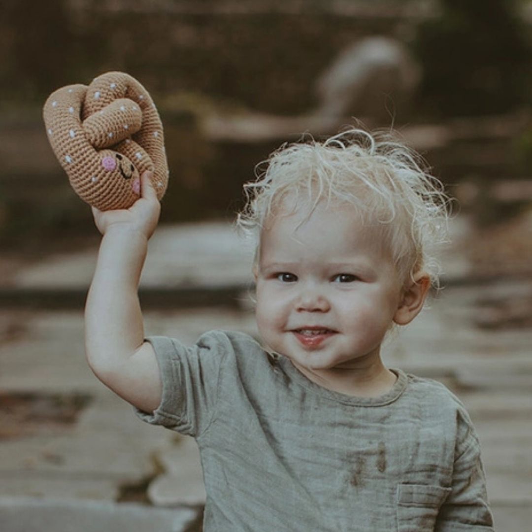Pretend Play Food Rattle - Soft Pretzel-Box Builder Item-Pebble-KINSHIP GIFT