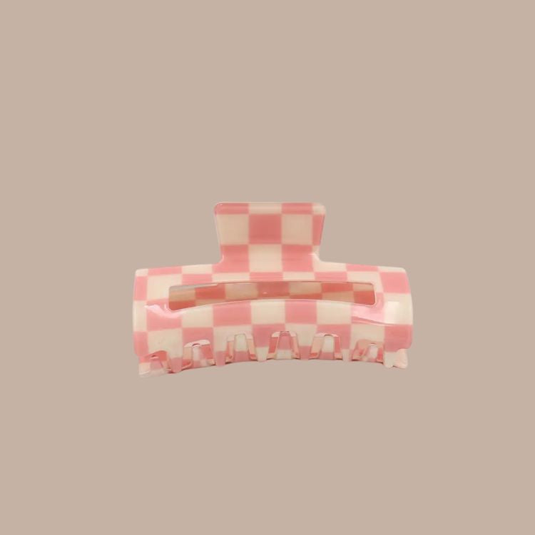 Checkered Hair Claw Clip