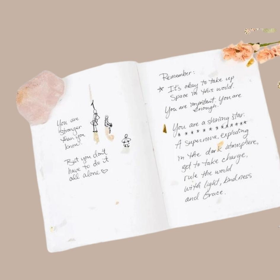 White Deckled Edge Notebook - Petite Petitions - Box Builder Item - KINSHIP GIFT - Bride, brides gift, bridesmaid, bridesmaid gift box, gift for the bride, journal, LDT:GW:RESTRICT, petite petitions, wedding - Pittsburgh - gift - boxes - gift - baskets - corporate - gifts - holiday - gifts