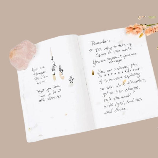White Deckled Edge Notebook - Petite Petitions - Box Builder Item - KINSHIP GIFT - Bride, brides gift, bridesmaid, bridesmaid gift box, gift for the bride, journal, LDT:GW:RESTRICT, petite petitions, wedding - Pittsburgh - gift - boxes - gift - baskets - corporate - gifts - holiday - gifts