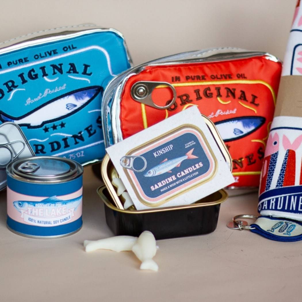 Sardine Celebration Candles in Two Packaging Color Options