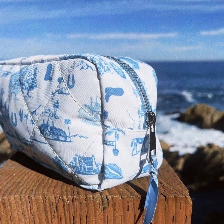 Western Toile Cosmetic Travel Bag