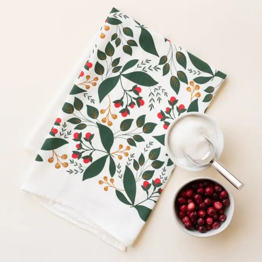 Winterberry Tea Towel-Box Builder Item-Hazelmade-KINSHIP GIFT