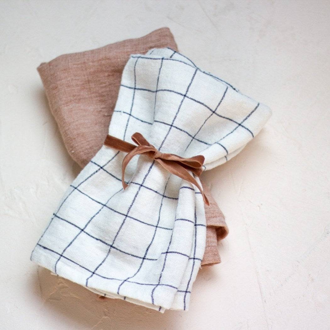 Stone Washed Linen Tea Towel