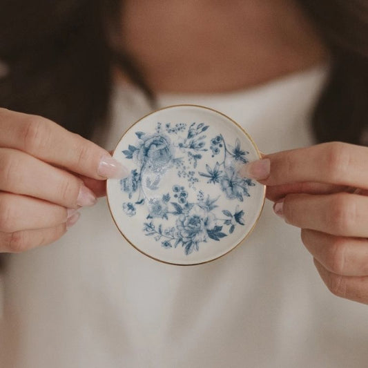 Blue Delft Jewelry Ring Dish-Box Builder Item-Sweet Water Decor-KINSHIP GIFT