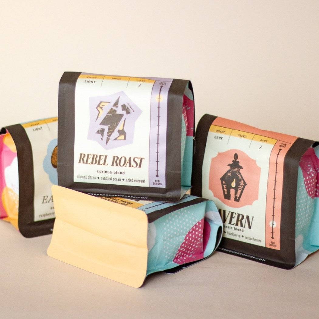 Press House 1/4 Pound Bags of Whole Bean Coffee