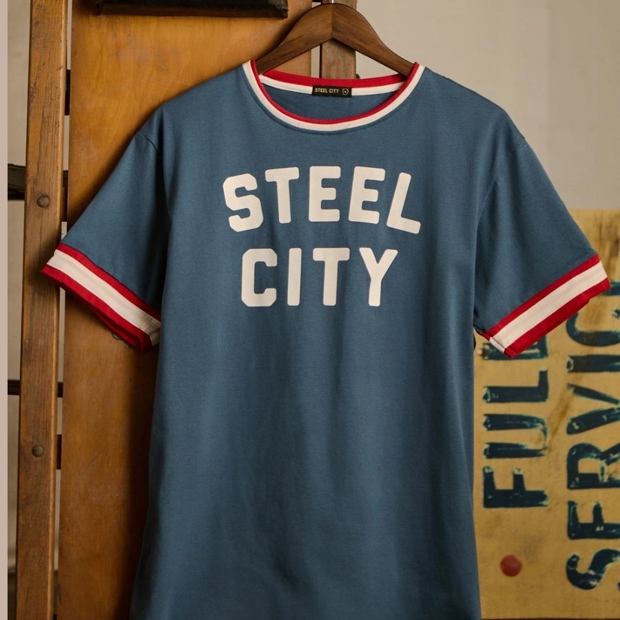 Steel City Logo Parker Tee (Red White and Blue)