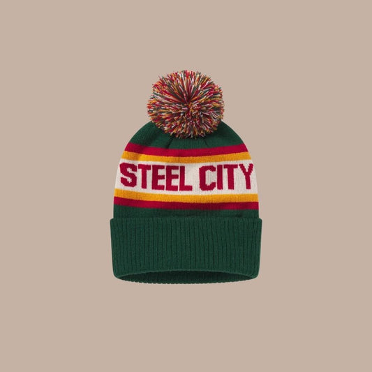 Steel City Brookline Pom Beanie-Box Builder Item-Steel City-Green-KINSHIP GIFT
