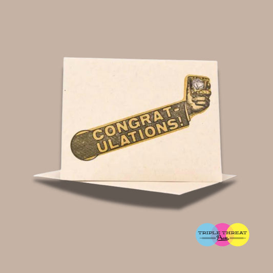 Local Greeting Card Options (Included with curated gift boxes)-Local Greeting Cards-Meshwork Press/Sapling Press/Hazelmade/Triple Threat Press/CommonWealth Press-Commonwealth Press, hazelmade, Kinship Corporate Gifting, LDT:GW:RESTRICT, local greeting cards, locally made, Meshwork Press, Pittsburgh greeting cards, Sapling Press, small business, Triple Threat Press-"Congratulations" (Triple Threat Press)-KINSHIP GIFT