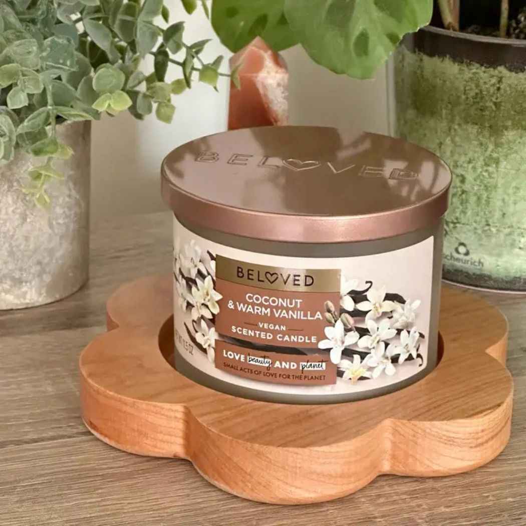 Bloom Flower-Shaped Hardwood Key Tray