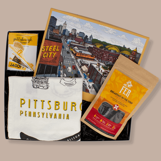 The Strip District Pittsburgh Gift Box -  - Family Gift - KINSHIP GIFT - birthday gift, client gift, corporate gift, employee gift, housewarming, housewarming gift, Kinship Corporate Gifting, Kinship gift box, local birthday gift, local business gift, new in tahn pittsburgh gift, new to pittsburgh gift, pittsburgh gift box, Pittsburgh Kinship, pittsburgh themed gift - Pittsburgh - gift - boxes - gift - baskets