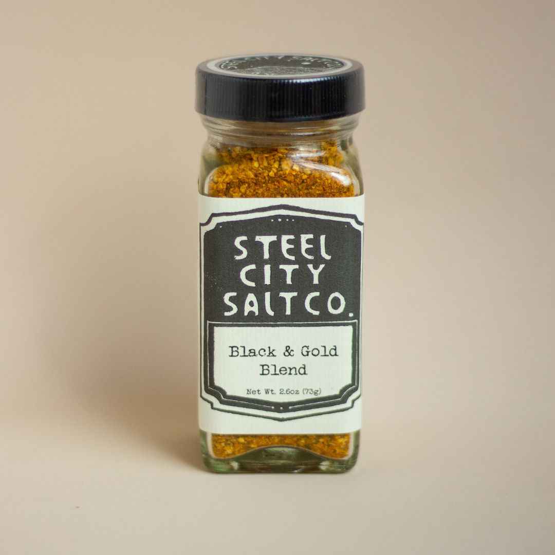 Black and Gold Seasoning Blend Shaker Bottle