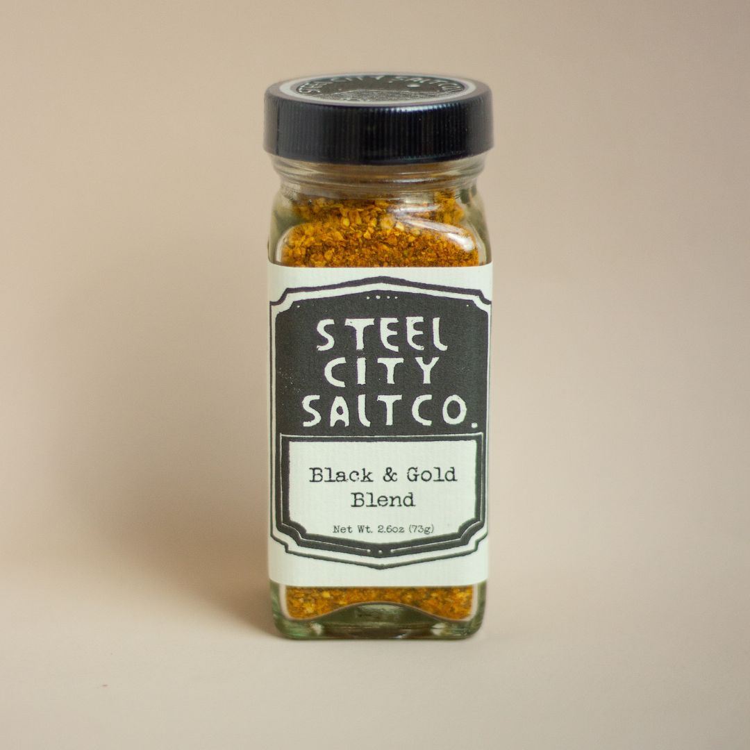 Black and Gold Seasoning Blend Shaker Bottle