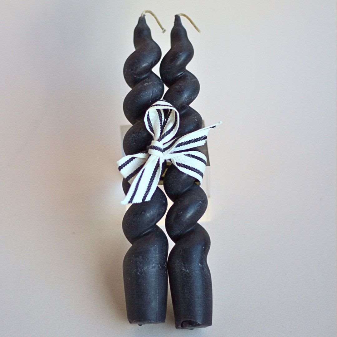 Black Twisted Taper Candles