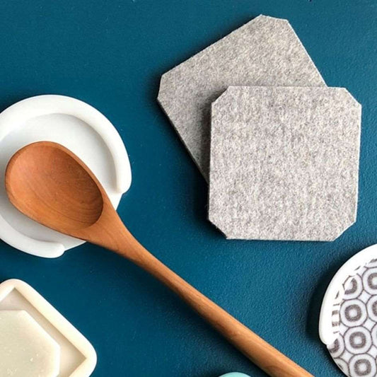 Gray Felt Coasters (Set of 2)