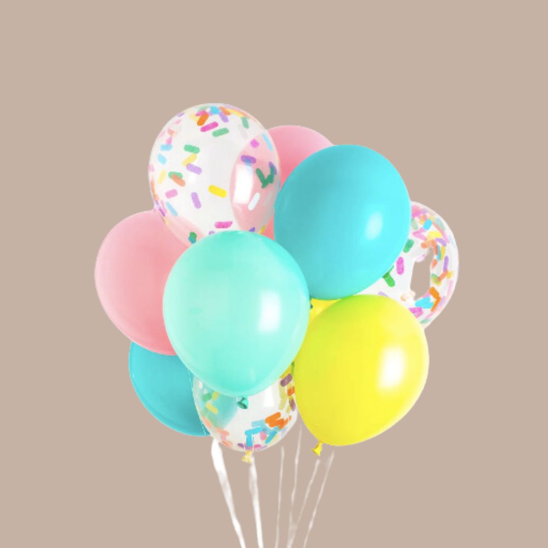 "Ice Cream" Pastel Rainbow Balloons
