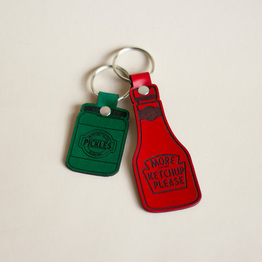 Pickle Jar Leather Keychain-Box Builder Item-Left Grain-KINSHIP GIFT