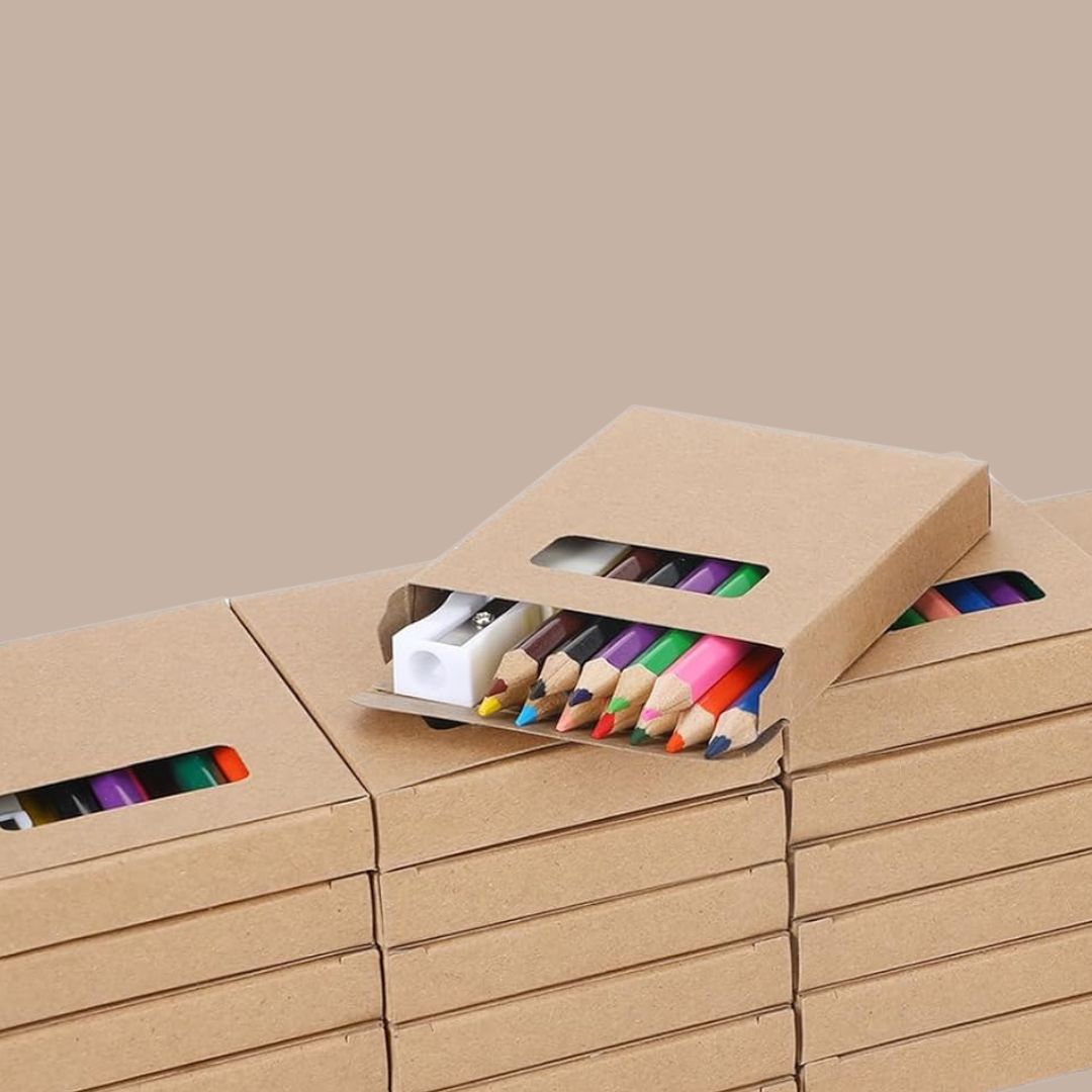 Mini Colored Pencils (Set of 12 colors with an eraser and sharpener)-Box Builder Item-KINSHIP-housewarming, housewarming gift, kinship gift, LDT:GW:RESTRICT-
