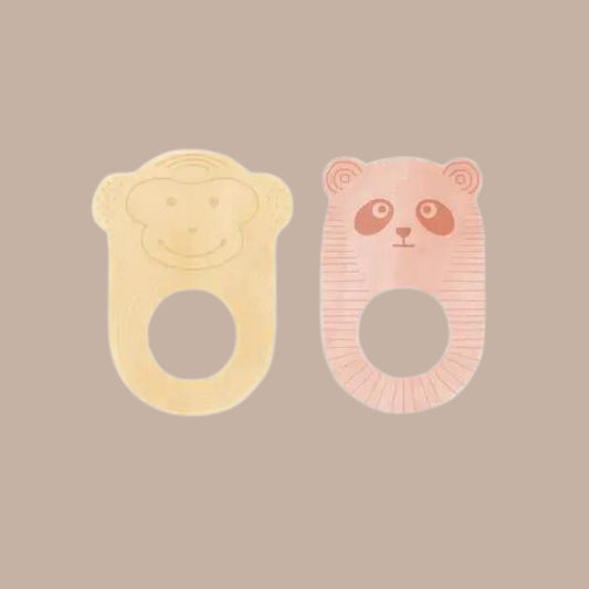 Nelson and Ling Ling Baby Teethers - Vanilla and Coral (Set of 2)