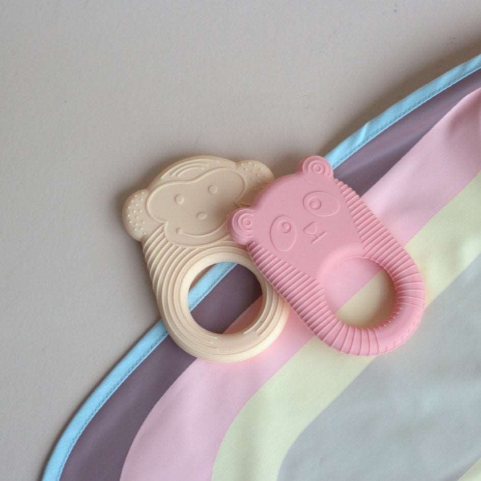 Nelson and Ling Ling Baby Teethers - Vanilla and Coral (Set of 2)