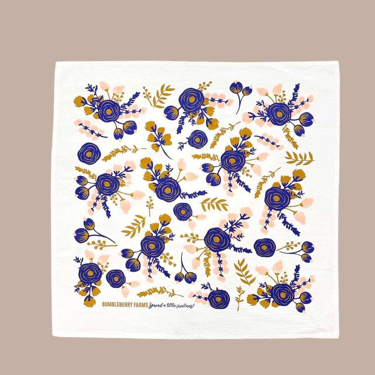 Pink Floral Tea Towel