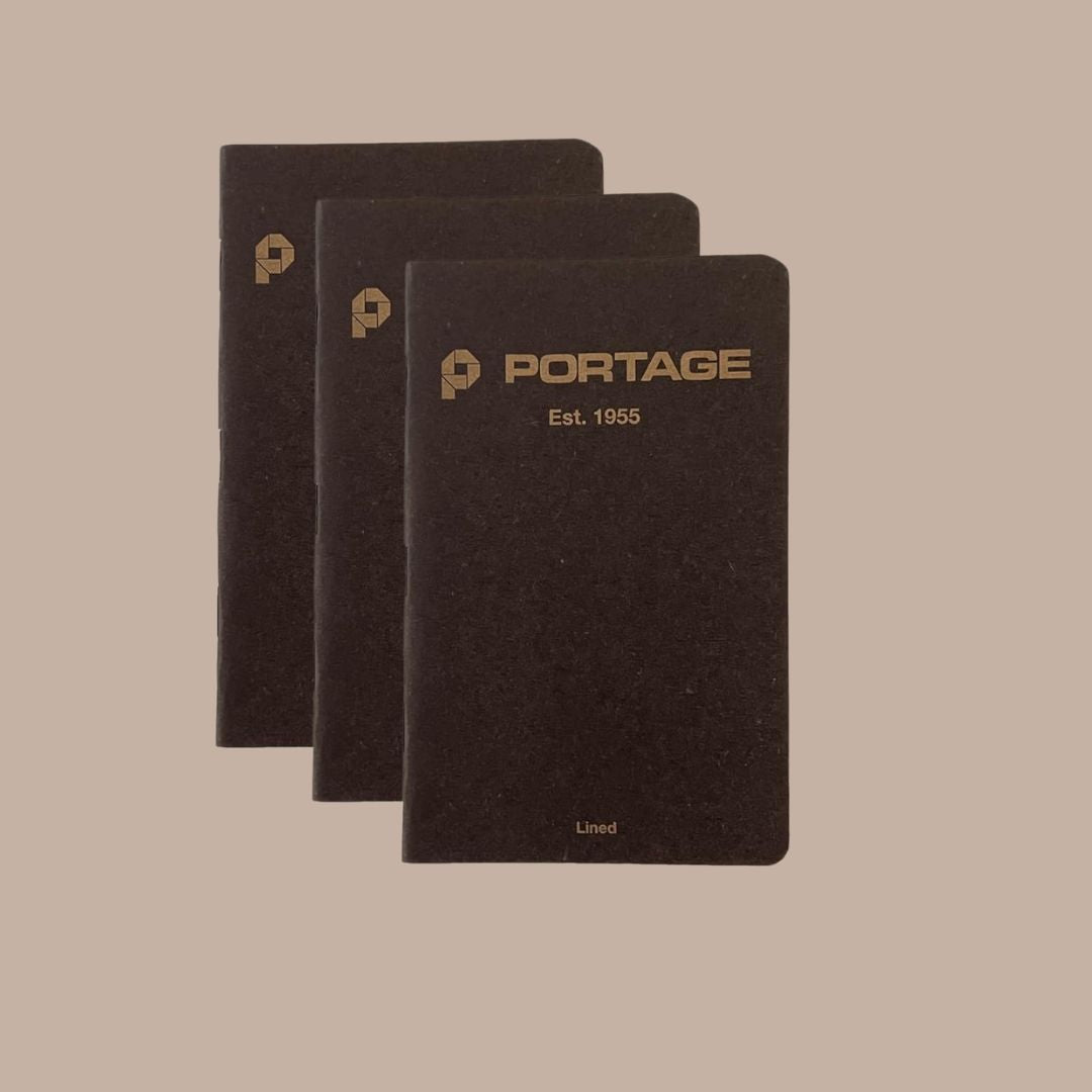 Portage Pocket Notebooks (Set of 3)-Box Builder Item-Portage-Black-corporate gift, corporate gifting, corporate gifts pittsburgh, Desk Essentials, desktop, LDT:GW:RESTRICT, local corporate gift, Men, pittsburgh desk accessories, Portage-