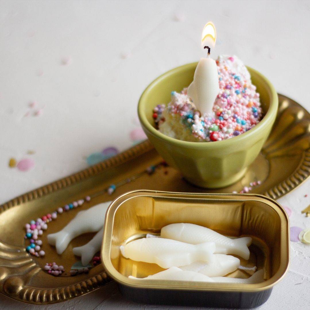 Sardine Celebration Candles in Black/Gold Tin (Set of 8)-Box Builder Item-KINSHIP-Pink and Blue Packaging-birthday, birthday candles, birthday gift box, Kinship Corporate Gifitng, Kinship Corporate Gifting, kinship gift, Kinship gift box, Kinship gift boxes, Kinship gifting service, LDT:GW:RESTRICT, local birthday gift, local birthday party, Pittsburgh Kinship, sardine birthday, sardine candle, sardine lover-