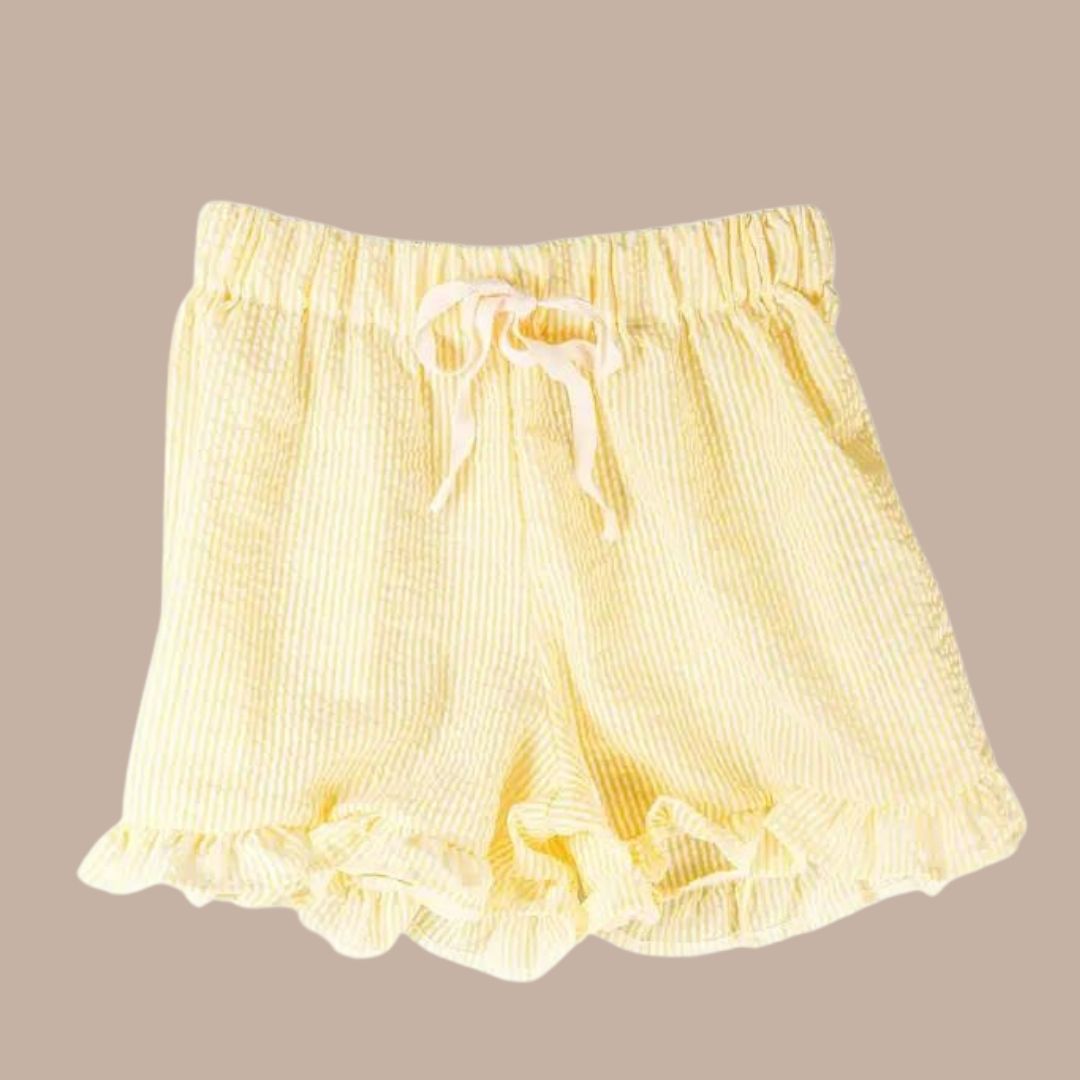 Skylar Ruffle Pajama Shorts (Yellow)