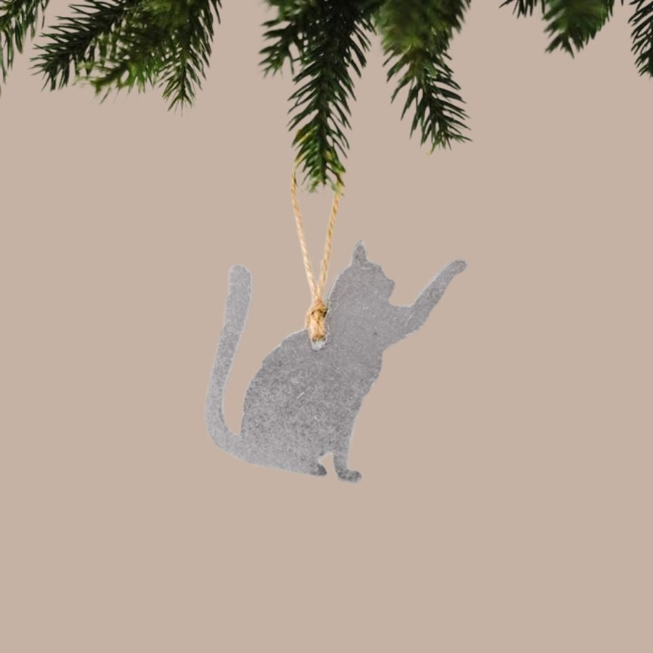 Steel Cat Ornament