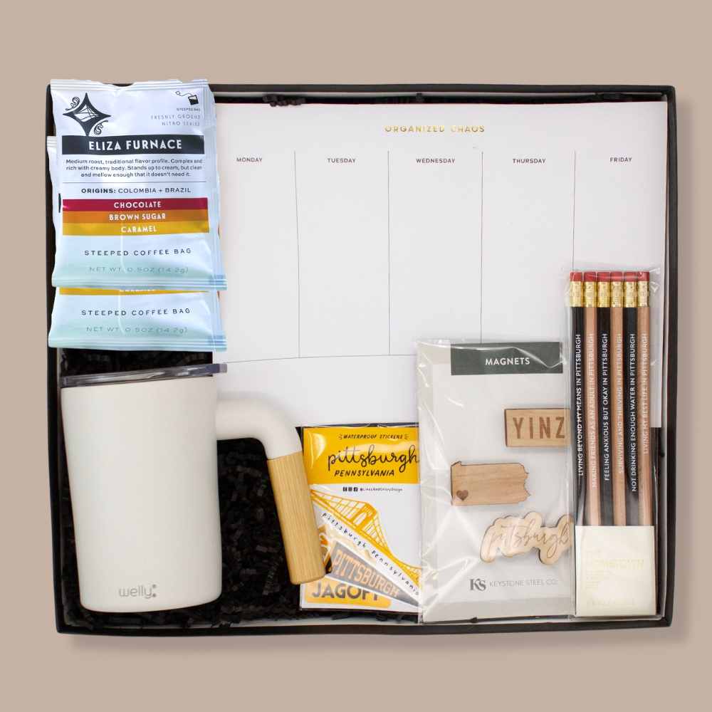 Ultimate Desk Essentials Gift Box-Corporate/New Employee Gift-KINSHIP GIFT-Boss gift box, business gift, business gifts, client gift, corporate business Pittsburgh, corporate gift, corporate gifting, corporate gifts, corporate gifts pittsburgh, Corporate Pittsburgh, coworker gift box, coworkers gift, employee gift, gift box, Kinship Corporate Gifitng, Kinship Corporate Gifting, Kinship gift box, local bosses gift, local business gift, local businesses, local coffee, local employee gift, local gift, local gi