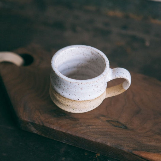 White Speckled Double Shot Espresso Mug