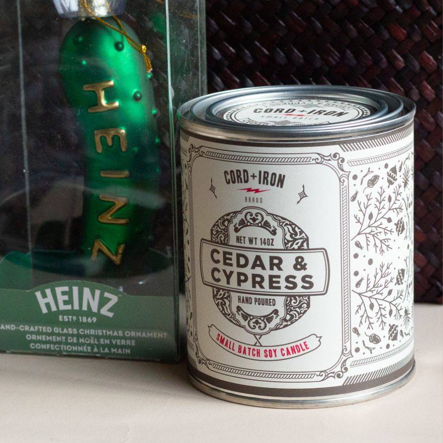 Cedar & Cypres Candle in Paint Can-Box Builder Item-Cord + Iron-KINSHIP GIFT