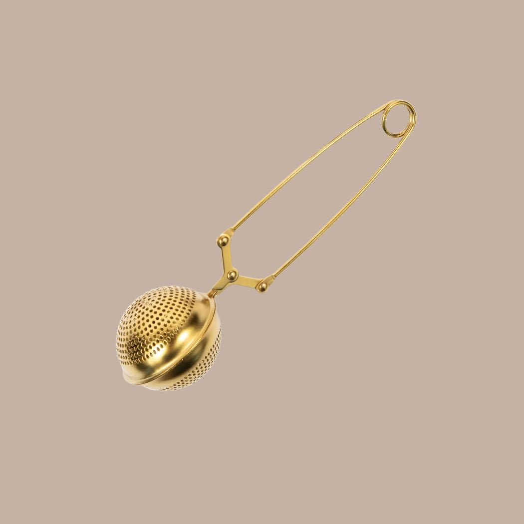 Gold Stainless Steel Tea Strainer Tool