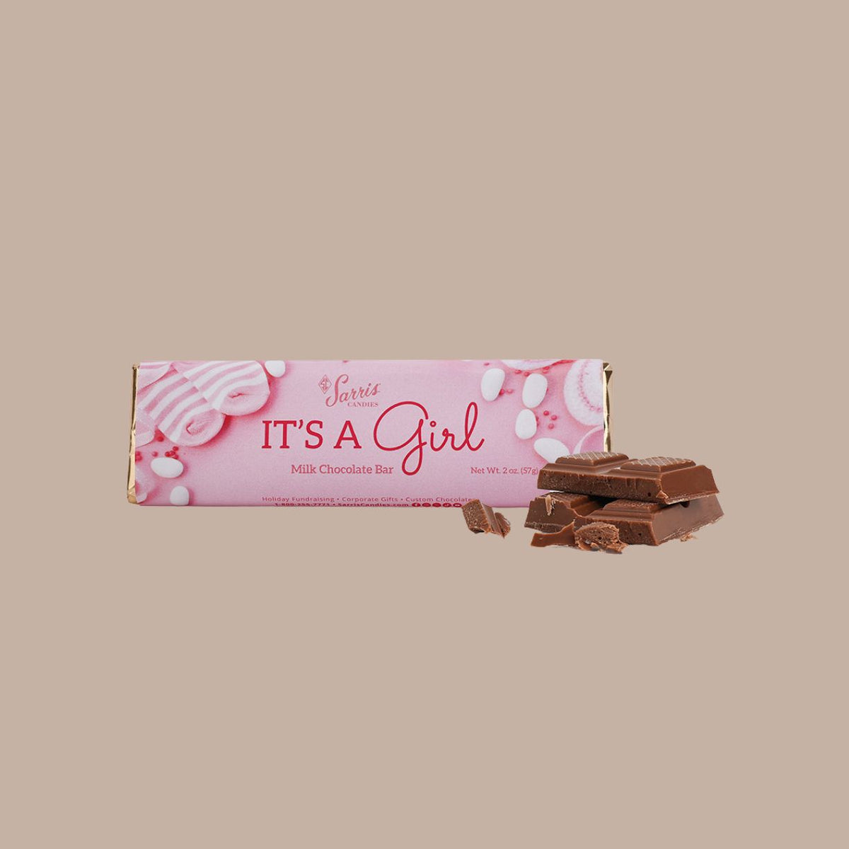 It's A Girl Chocolate Bar