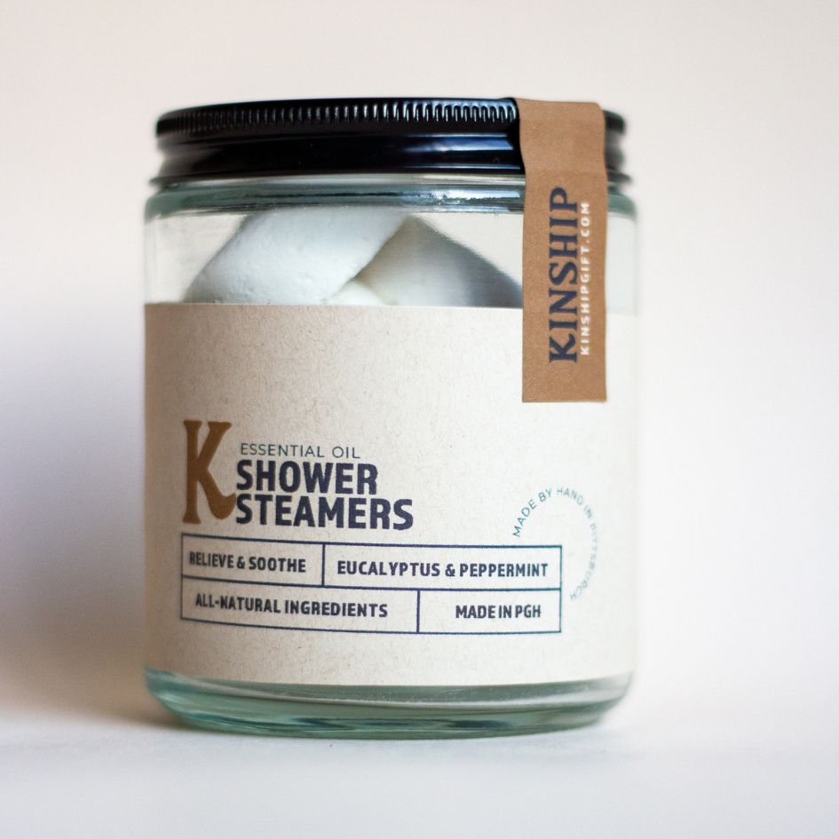 Eucalyptus and Peppermint Shower Steamers - Large Jar - KINSHIP GIFT - Box Builder Item - KINSHIP GIFT - Bath & Body, Beauty, Bride, housewarming, kinship gift, LDT:GW:RESTRICT, Men, Sympathy, Wellness - Pittsburgh - gift - boxes - gift - baskets - corporate - gifts - holiday - gifts