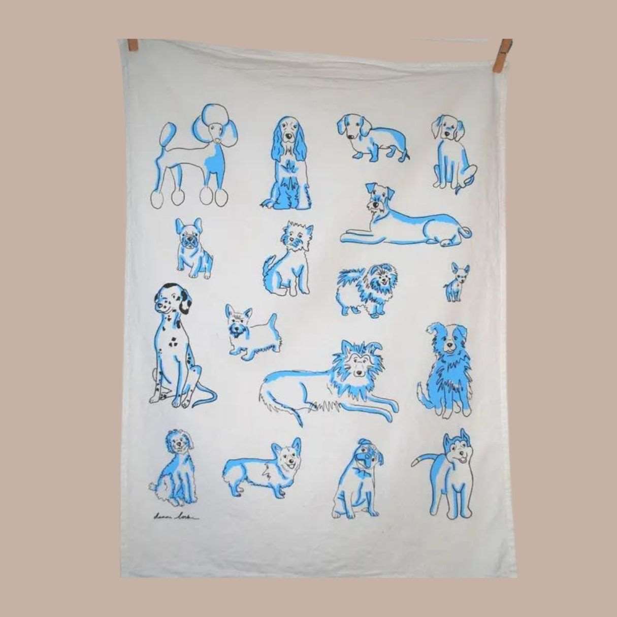Dogs Tea Towel - Dani Locke - Box Builder Item - KINSHIP GIFT - dani locke, Dogs, housewarming, housewarming gift, LDT:GW:RESTRICT, Pets - Pittsburgh - gift - boxes - gift - baskets - corporate - gifts - holiday - gifts