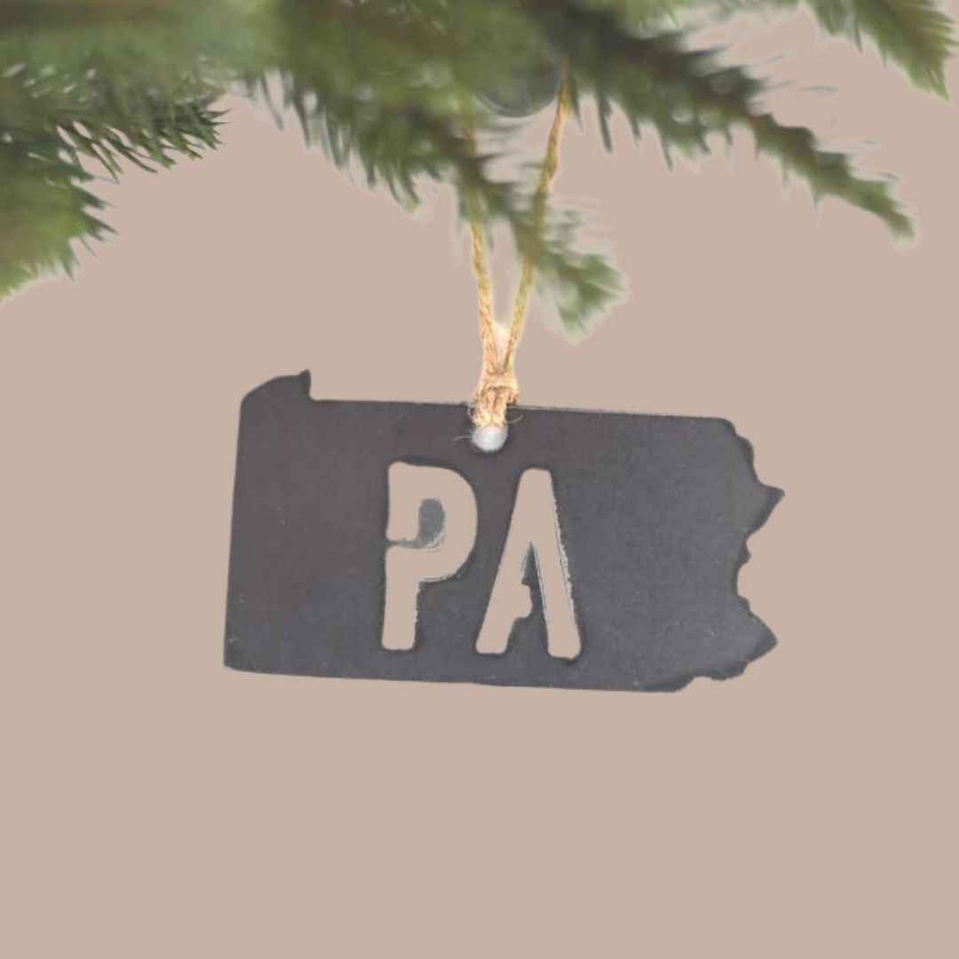 Steel PA State Ornament