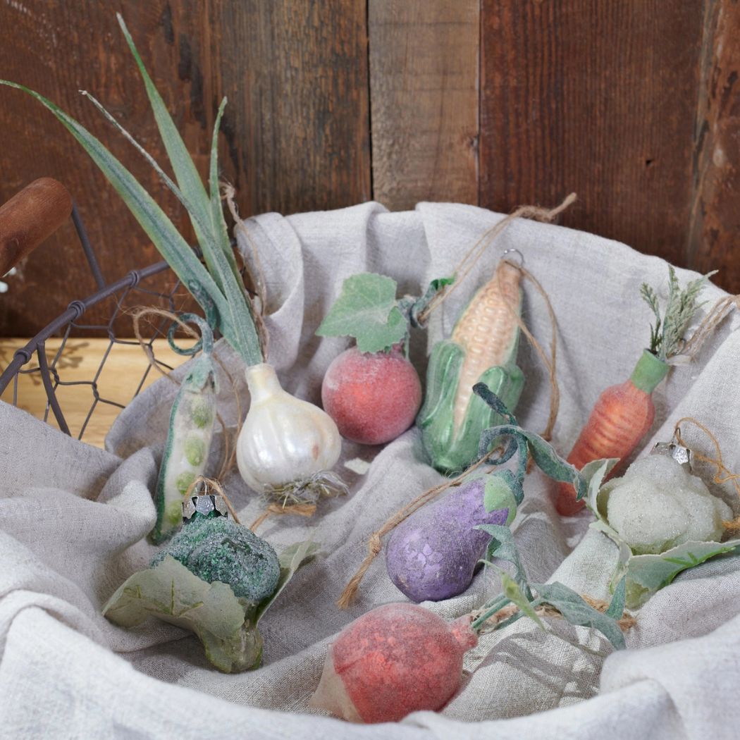 Glass Veggie Ornaments