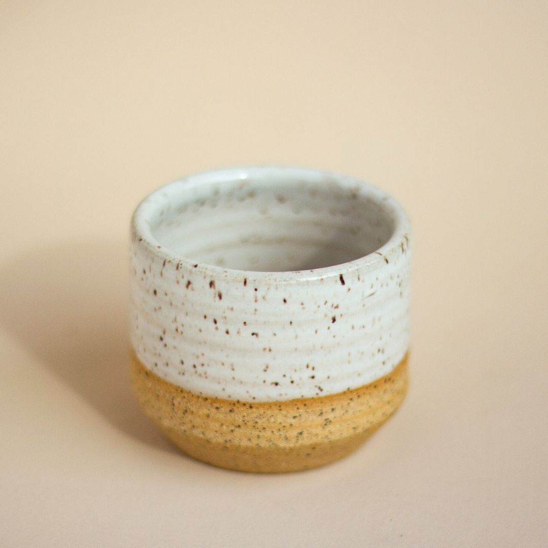 White Speckled Cortado Cup - East Wheeling Clayworks - Box Builder Item - KINSHIP GIFT - coffee/tea, Desk Essentials, East Wheeling Clayworks, housewarming, lavender, LDT:GW:RESTRICT, Mugs, office, self care, Sympathy, Warm & Cozy, Wellness - Pittsburgh - gift - boxes - gift - baskets - corporate - gifts - holiday - gifts