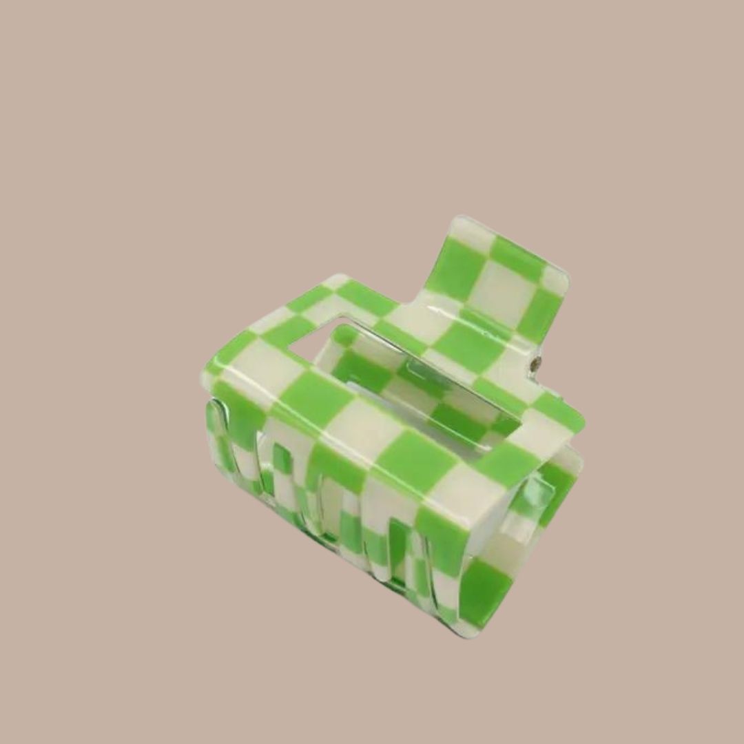 Checkered Hair Claw Clip